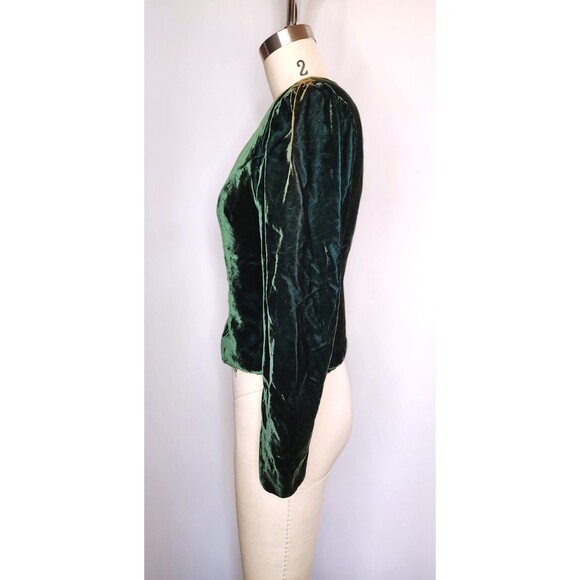 LANZ Green VELVET Blazer Jacket Bodice - Cropped - LARP Victorian Edwardian Xs - Picture 6 of 8